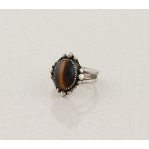 Sterling Silver Tiger's Eye Ring Size 7 - Picture 5 of 7